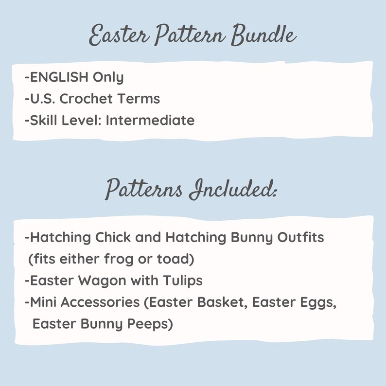 Frog and Toad Easter Crochet Pattern Bundle, (Frog and Toad Patterns NOT Included), Mini Amigurumi Easter Pattern Bundle, ENG Only image 2