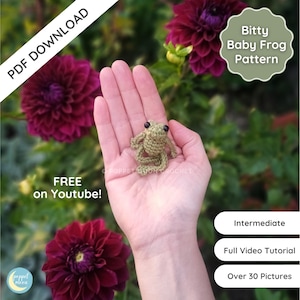Crochet Pattern, Bitty Baby Frog Amigurumi Pattern, English PDF Download