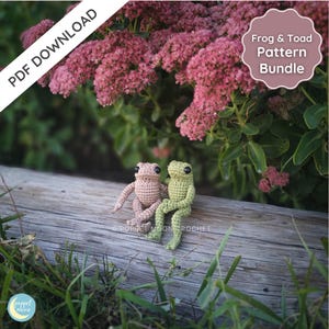 Tiny Frog and Toad Crochet Pattern Bundle, Realistic Amigurumi Frog and Toad Patterns, ENGLISH Only, PDF Pattern