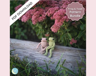Tiny Frog and Toad Crochet Pattern Bundle, Realistic Amigurumi Frog and Toad Patterns, ENGLISH Only, PDF Pattern