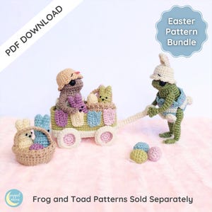 Frog and Toad Easter Crochet Pattern Bundle, (Frog and Toad Patterns NOT Included), Mini Amigurumi Easter Pattern Bundle, ENG Only image 1