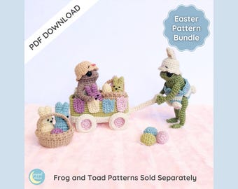 Frog and Toad Easter Crochet Pattern Bundle, (Frog and Toad Patterns NOT Included), Mini Amigurumi Easter Pattern Bundle, ENG Only