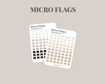 Micro Flags - Minimal Planner Stickers - 3" x 4" Sticker Sheet