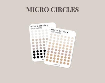 Micro Circles - Minimal Planner Stickers - 3" x 4" Sticker Sheet