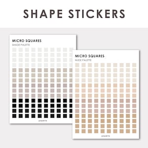 Micro Square Shape Planner Stickers | Minimal Functional Planner Stickers | Bullet Journal Stickers