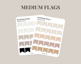 Medium Flags - Minimal Planner Stickers - 3" x 4" Sticker Sheet