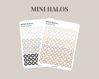 Mini Halos - Minimal Planner Stickers - 3" x 4" Sticker Sheet