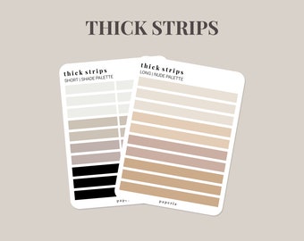 Thick Strips - Minimal Planner Stickers - Minimalist Colour Palette Stickers - 3" x 4" Sticker Sheet