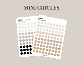 Mini Circles - Minimal Planner Stickers - 3" x 4" Sticker Sheet
