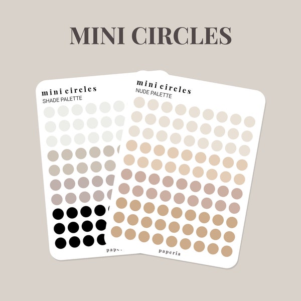 Mini Circles - Minimal Planner Stickers - 3" x 4" Sticker Sheet