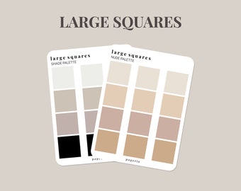 Large Squares - Minimal Planner Stickers - 3" x 4" Sticker Sheet