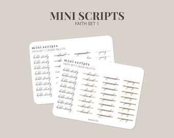 Mini Scripts - Faith Set 1 - Minimal Planner Stickers - 4" x 3" Sticker Sheet