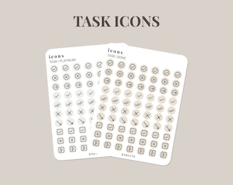 Assorted Icons - Task - Minimal Planner Stickers - 3" x 4" Sticker Sheet