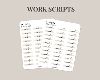 Scripts - Work - Minimal Planner Stickers - 3" x 4" Sticker Sheet