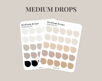 Medium Drops - Minimal Planner Stickers - 3" x 4" Sticker Sheet