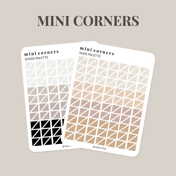 Mini Corners - Autocollants de planificateur minimal - Feuille d'autocollants de 3 "x 4"