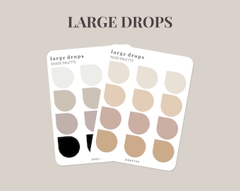 Large Drops - Minimal Planner Stickers - 3" x 4" Sticker Sheet