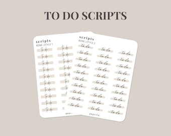 Scripts - To Do - Minimal Planner Stickers - 3" x 4" Sticker Sheet