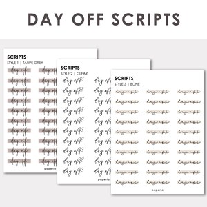Scripts - Day Off Planner Stickers | Minimal Functional Planner Stickers | Bullet Journal Stickers