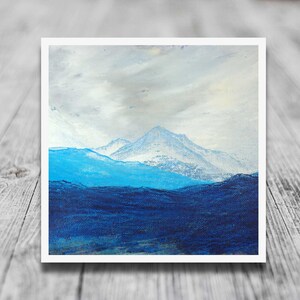 Snowdon Snow, impressão giclée contemporânea de belas artes de montanha galesas das colinas do País de Gales, a partir de uma pintura impressionista original