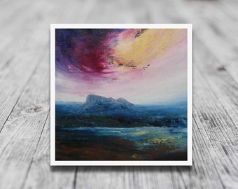 Suilven Storm atmospheric Scottish impressionist mountain landscape fine art giclee print from an original contemporary painting of Scotland