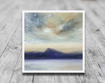 Slioch Evening Loch Maree Schots impressionistisch berglandschap fine-art gicleeprint van een origineel eigentijds schilderij van Schotland