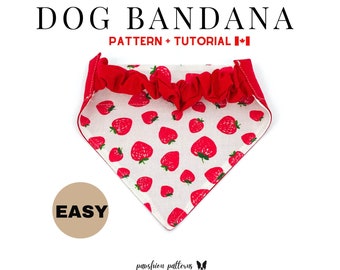 Chouchou Chien Bandana PDF Patron de Couture Tutoriel/Animal de Compagnie/Chat/Élastique/Numérique/Téléchargement Instantané/Facile/ Couture pour Débutants/ Bricolage/ Bricolage