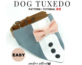 Dog Tuxedo Sewing Pattern DIY, Dog Tuxedo Sewing Pattern, PDF Sewing Tutorial for Dog Tuxedo, Digital Instant Download, DIY