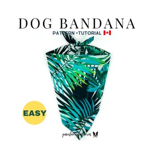 Dog Bandana PDF Sewing Pattern Tutorial/Tie On/Pet/Cat/5 sizes /Digital/Instant Download/Easy/ Sewing for Beginners/ Do It Yourself/ DIY