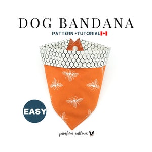 Dog Bandana PDF Sewing Pattern Tutorial/Snap On/Pet/Cat/5 sizes /Digital/Instant Download/Easy/ Sewing for Beginners/ Do It Yourself/ DIY