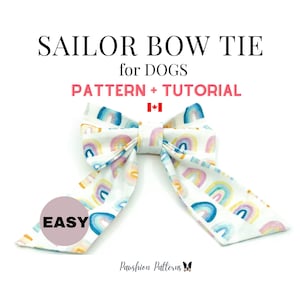Sailor Dog Bow Tie Pattern/PDF Sewing Tutorial for Sailor Dog Bow Tie/ Digital/ Instant Download