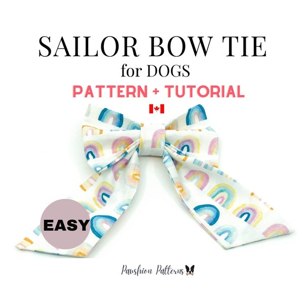 Sailor Dog Bow Tie Pattern/PDF Sewing Tutorial for Sailor Dog Bow Tie/ Digital/ Instant Download