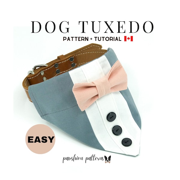 Dog Tuxedo Sewing Pattern DIY, Dog Tuxedo Sewing Pattern, PDF Sewing Tutorial for Dog Tuxedo, Digital Instant Download, DIY