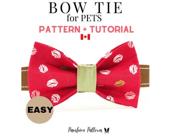 Dog Bow Tie Sew Pattern/Cat Bow Tie Sew Pattern/PDF Sewing Tutorial for Pet Bow Ties/ 3 sizes / Digital/Instant Download