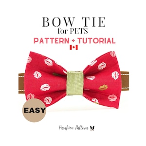 Dog Bow Tie Sew Pattern/Cat Bow Tie Sew Pattern/PDF Sewing Tutorial for Pet Bow Ties/ 3 sizes / Digital/Instant Download