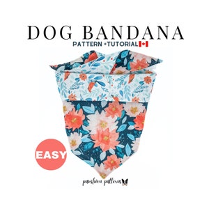 Dog Bandana PDF Sewing Pattern Tutorial/Tie On/Pet/Cat/5 sizes /Digital/Instant Download/Easy/ Sewing for Beginners/ Do It Yourself/ DIY