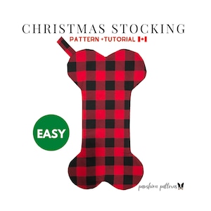 Dog Bone Christmas Stocking Sewing Pattern/ PDF Sewing Tutorial for Dog Christmas Stocking/Digital/Instant Download