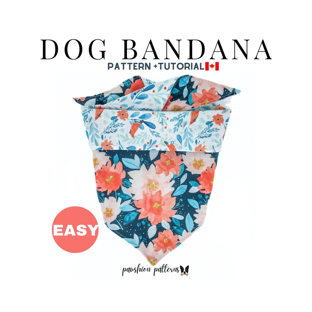 reversible tie on dog bandana pattern