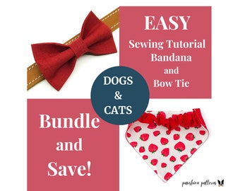 Dog Bandana and Bow Tie PDF Sewing Patterns and Tutorials/Digital/Instant Download/EASY/ Do it Yourself/ DIY/Sewing for Beginner