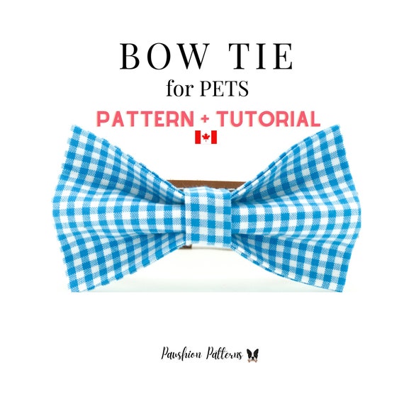 Dog Bow Tie Sew Pattern/Cat Bow Tie Sew Pattern/PDF Sewing Tutorial for Pet Bow Ties/ 3 sizes / Digital/Instant Download