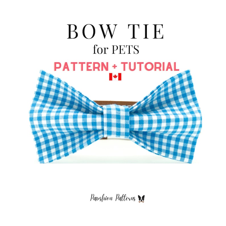 Dog Bow Tie Sew Pattern/Cat Bow Tie Sew Pattern/PDF Sewing Tutorial for Pet Bow Ties/ 3 sizes / Digital/Instant Download image 1