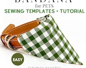 Dog Bandana Sewing Pattern/Over the Collar/Pet/ PDF Sewing Tutorial for Dog Bandanas/5 sizes /Digital/Instant Download/Instructions