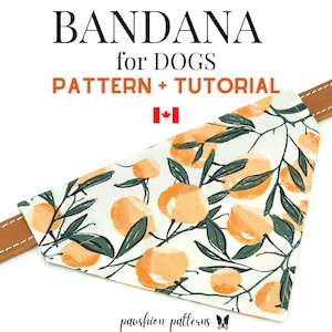 Dog Bandana Sewing Pattern/Pet Bandana Sewing Pattern/ PDF Sewing Tutorial for Dog Bandanas/3 sizes /Digital/Instant Download image 1