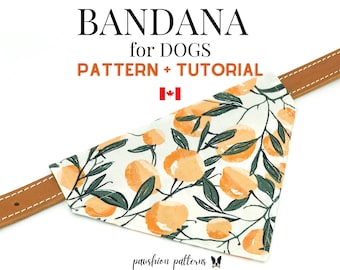 Dog Bandana Sewing Pattern/Pet Bandana Sewing Pattern/ PDF Sewing Tutorial for Dog Bandanas/3 sizes /Digital/Instant Download