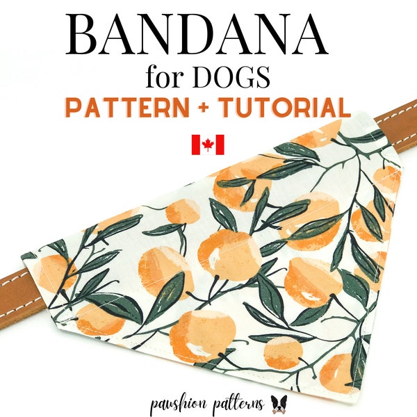 Dog Bandana Sewing Pattern/Pet Bandana Sewing Pattern/ PDF Sewing Tutorial for Dog Bandanas/3 sizes /Digital/Instant Download