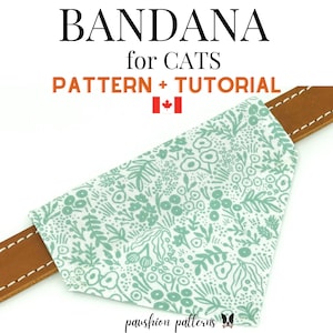 Cat Bandana Sewing Pattern/Pet Bandana Sewing Pattern/ PDF Sewing Tutorial for Cat Bandanas/2 Sizes /Digital/Instant Download