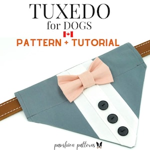 犬のタキシードの縫製パターン DIY、犬のタキシードの縫製パターン、犬のタキシードの PDF 縫製チュートリアル、デジタル即時ダウンロード、DIY