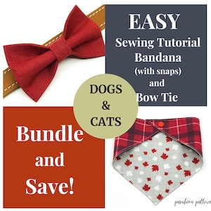 EASY Dog and Cat Bandana and Bow Tie Sewing Patterns and Tutorials/PDF/ Digital/Instant Download/Do it Yourself/ DIY/Sew for Beginner