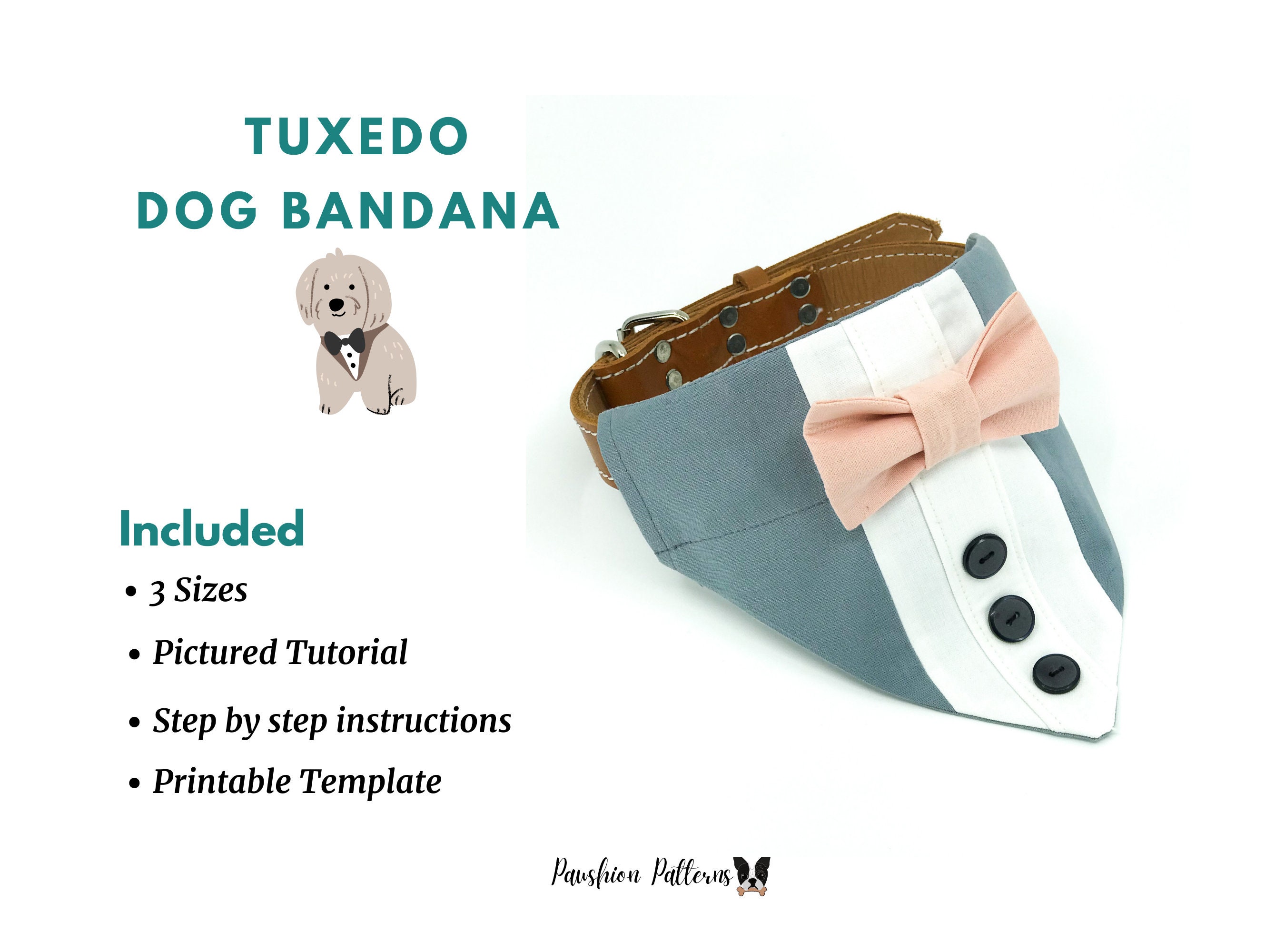 Dog Tuxedo Sewing Pattern DIY Dog Tuxedo Sewing Pattern PDF Etsy Canada