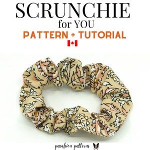 Scrunchie Sewing Pattern / Match with Dog Bandana/PDF Sewing Tutorial for Hair Scrunchie/Digital/ Instant Download